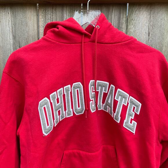 Champion Ohio State Hoodie Sweatshirt Pullover Y2K Vintage Red Medium - Picture 2 of 11